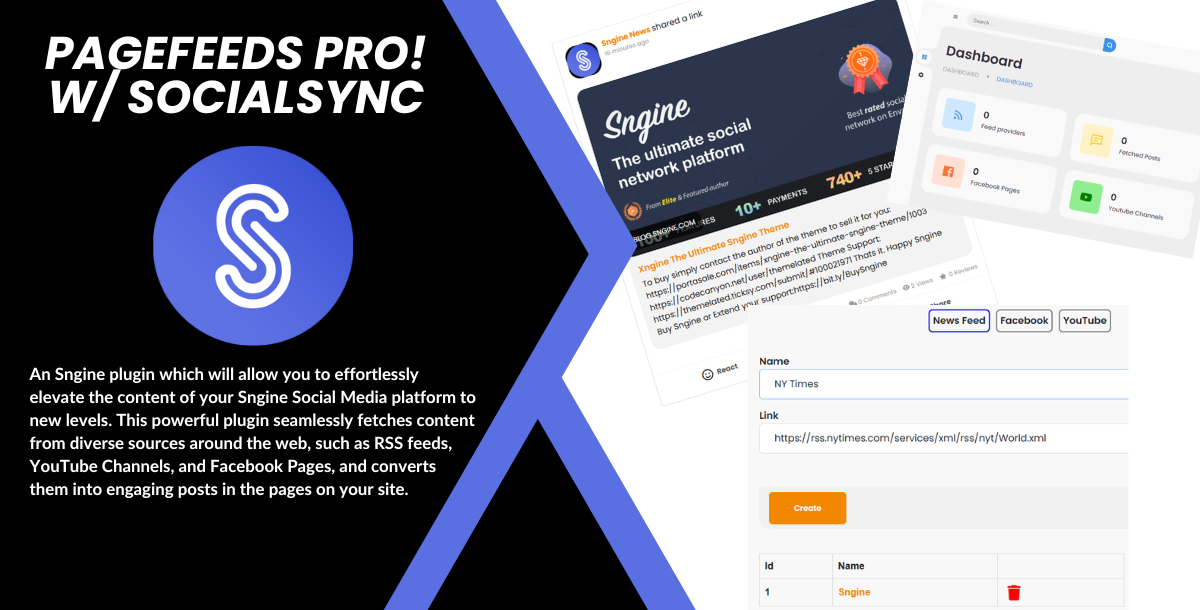 PageFeeds Pro with SocialSync for Sngine